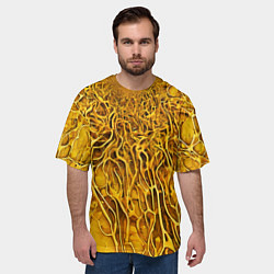 Футболка оверсайз мужская Жёлтый симбионт абстракция, цвет: 3D-принт — фото 2