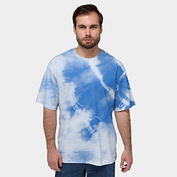 Футболка оверсайз мужская Синий тай дай, цвет: 3D-принт — фото 2