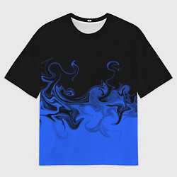 Футболка оверсайз мужская Абстрактный синий огонь, цвет: 3D-принт