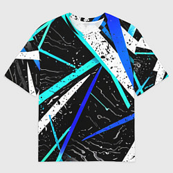 Футболка оверсайз мужская Разноцветные праздничные линии, цвет: 3D-принт