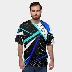 Футболка оверсайз мужская Разноцветные праздничные линии, цвет: 3D-принт — фото 2