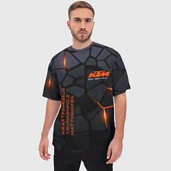 Футболка оверсайз мужская KTM - плиты с эффектом свечения, цвет: 3D-принт — фото 2