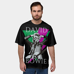 Футболка оверсайз мужская David Bowie - hand goggles, цвет: 3D-принт — фото 2