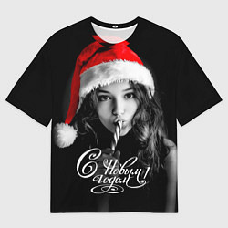 Футболка оверсайз мужская Девушка с карамельной тростью, цвет: 3D-принт