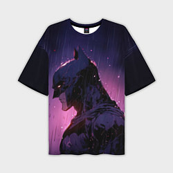 Футболка оверсайз мужская Batman - Neon rain, цвет: 3D-принт