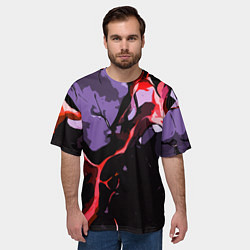 Футболка оверсайз мужская Красный разлом в камне, цвет: 3D-принт — фото 2