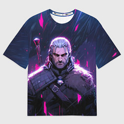 Футболка оверсайз мужская Geralt - neon rain, цвет: 3D-принт