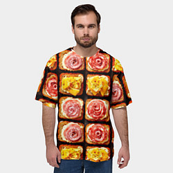 Футболка оверсайз мужская Бутерброды, цвет: 3D-принт — фото 2