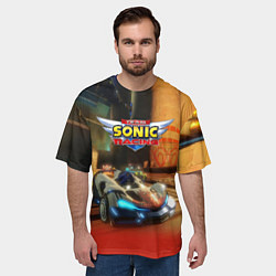 Футболка оверсайз мужская Team Sonic racing - video game, цвет: 3D-принт — фото 2