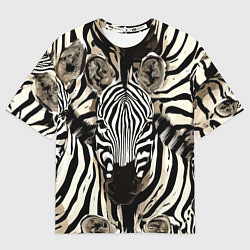 Футболка оверсайз мужская Зебры, цвет: 3D-принт