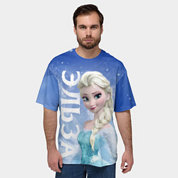 Футболка оверсайз мужская Эльза из Холодного сердца, цвет: 3D-принт — фото 2