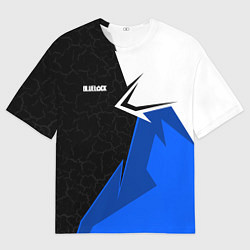 Мужская футболка оверсайз Блюлок - бело-синей спорт