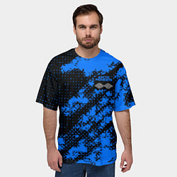 Футболка оверсайз мужская Arctic Monkeys - Синий камуфляж, цвет: 3D-принт — фото 2