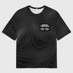 Футболка оверсайз мужская Arctic Monkeys - белые линии, цвет: 3D-принт