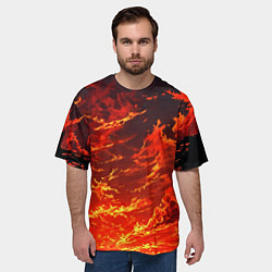 Футболка оверсайз мужская Багровый огненный закат, цвет: 3D-принт — фото 2