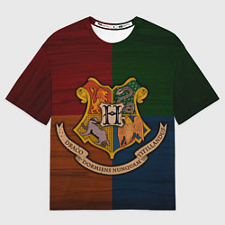 Мужская футболка оверсайз Hogwarts emblem