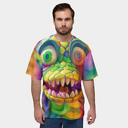 Футболка оверсайз мужская Радужная змея, цвет: 3D-принт — фото 2