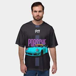 Футболка оверсайз мужская Немецкий автомобиль Porsche 911, цвет: 3D-принт — фото 2