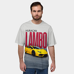 Футболка оверсайз мужская Итальянский суперкар Lambo Huracan, цвет: 3D-принт — фото 2