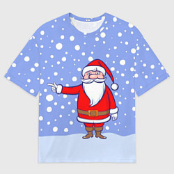 Футболка оверсайз мужская Удивленный Санта Клаус, цвет: 3D-принт
