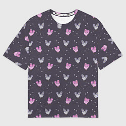 Футболка оверсайз мужская Голуби и семечки на темном, цвет: 3D-принт