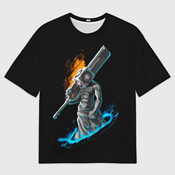 Футболка оверсайз мужская Пирамидоголовый из Portal, цвет: 3D-принт