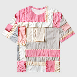 Футболка оверсайз мужская Розовый пэчворк, цвет: 3D-принт
