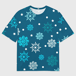 Футболка оверсайз мужская Резные снежинки, цвет: 3D-принт