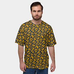 Футболка оверсайз мужская Рыжие пятна леопарда, цвет: 3D-принт — фото 2
