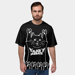 Футболка оверсайз мужская Black Sabbath: cat rock, цвет: 3D-принт — фото 2