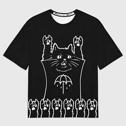 Футболка оверсайз мужская Bring Me the Horizon: cat rock, цвет: 3D-принт