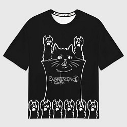 Футболка оверсайз мужская Evanescence: cat rock, цвет: 3D-принт