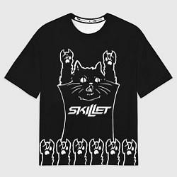 Футболка оверсайз мужская Skillet: cat rock, цвет: 3D-принт
