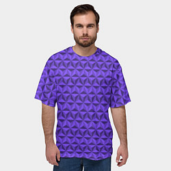Футболка оверсайз мужская Фиолетовые грани, цвет: 3D-принт — фото 2