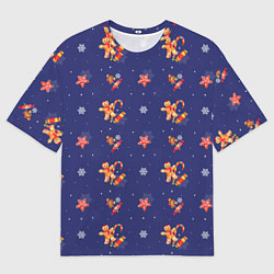 Футболка оверсайз мужская Сладости и снег, цвет: 3D-принт