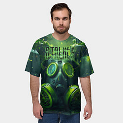 Футболка оверсайз мужская Сталкерский противогаз, цвет: 3D-принт — фото 2