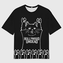 Футболка оверсайз мужская Hollywood Undead: cat rock, цвет: 3D-принт