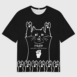 Футболка оверсайз мужская Rage Against the Machine: cat rock, цвет: 3D-принт