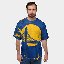 Футболка оверсайз мужская Голден Стэйт Уорриорз лого, цвет: 3D-принт — фото 2