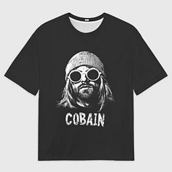 Футболка оверсайз мужская Курт Кобейн в темных очках, цвет: 3D-принт