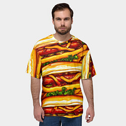 Футболка оверсайз мужская Хот-доги, цвет: 3D-принт — фото 2