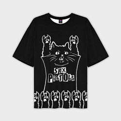 Футболка оверсайз мужская Sex Pistols: cat rock, цвет: 3D-принт
