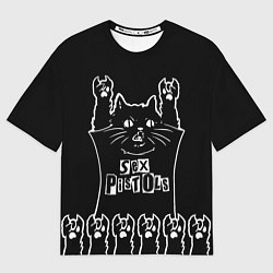 Футболка оверсайз мужская Sex Pistols: cat rock, цвет: 3D-принт