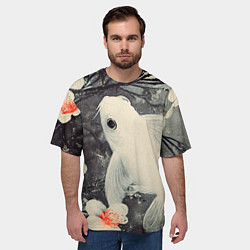 Футболка оверсайз мужская Рыбка с цветами - нейросеть, цвет: 3D-принт — фото 2