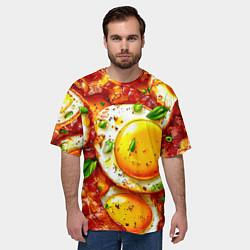 Футболка оверсайз мужская Яичница с беконом, цвет: 3D-принт — фото 2