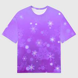 Футболка оверсайз мужская Резные снежинки глитч, цвет: 3D-принт
