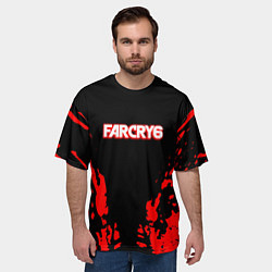 Футболка оверсайз мужская Farcry6 краски красные, цвет: 3D-принт — фото 2
