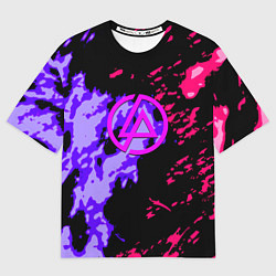 Футболка оверсайз мужская Linkin park огненные краски, цвет: 3D-принт