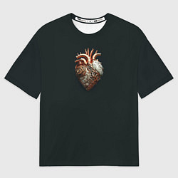 Футболка оверсайз мужская Металлическое сердце в стиле стимпанк, цвет: 3D-принт