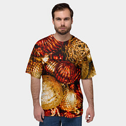 Футболка оверсайз мужская Новогоднее ёлочное украшение, цвет: 3D-принт — фото 2